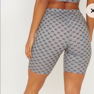 Pretty Little Thing Grey Monogram Cycle Shorts